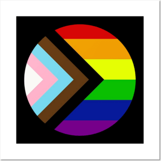 Progress Pride Rainbow Flag For Inclusivity Posters and Art